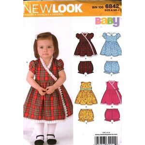 New Look 6842 Baby Dress and Bloomers Sewing Pattern Size NB-L cut